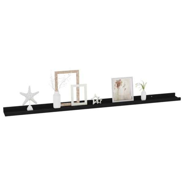 Prateleiras de parede 4 pcs 115x9x3 cm preto - Image 3