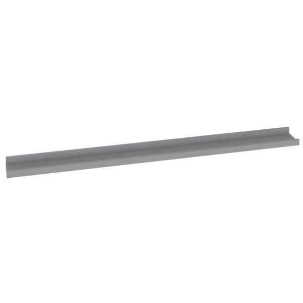Prateleiras de parede 2 pcs 100x9x3 cm cinzento - Image 5