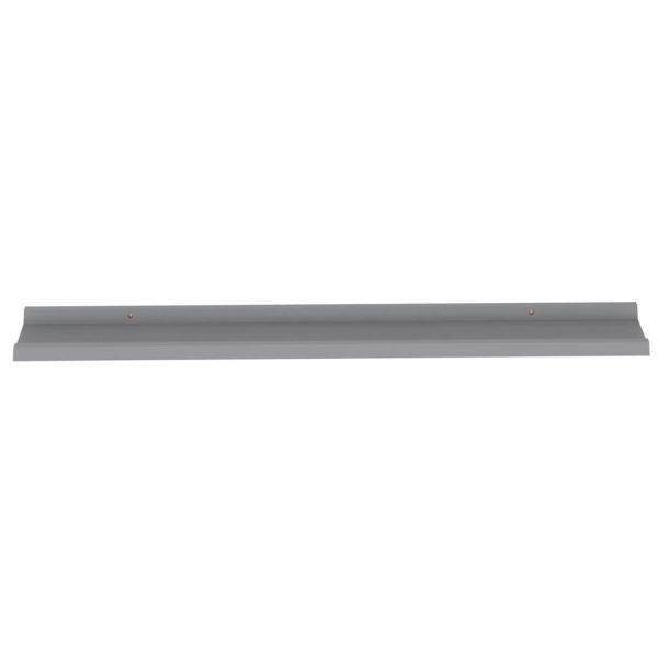 Prateleiras de parede 2 pcs 100x9x3 cm cinzento - Image 6