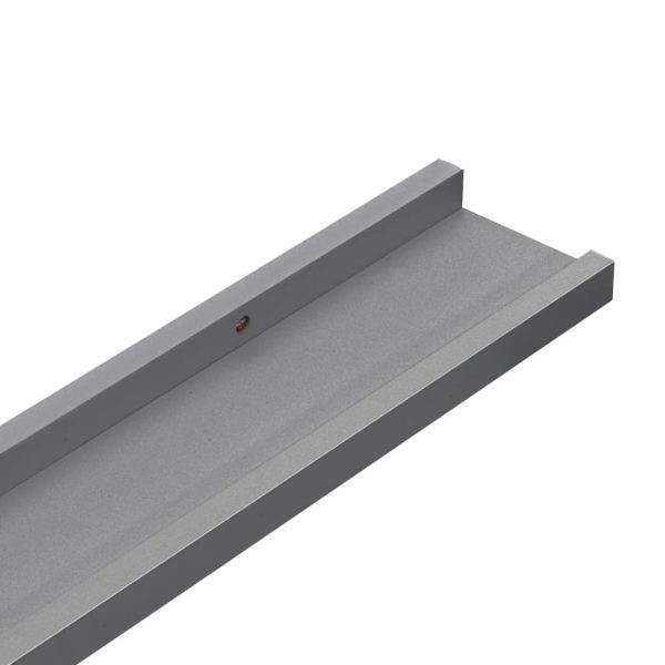 Prateleiras de parede 2 pcs 100x9x3 cm cinzento - Image 8