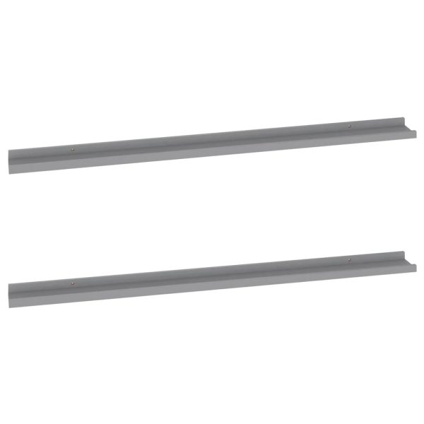 Prateleiras de parede 2 pcs 115x9x3 cm cinzento - Image 2