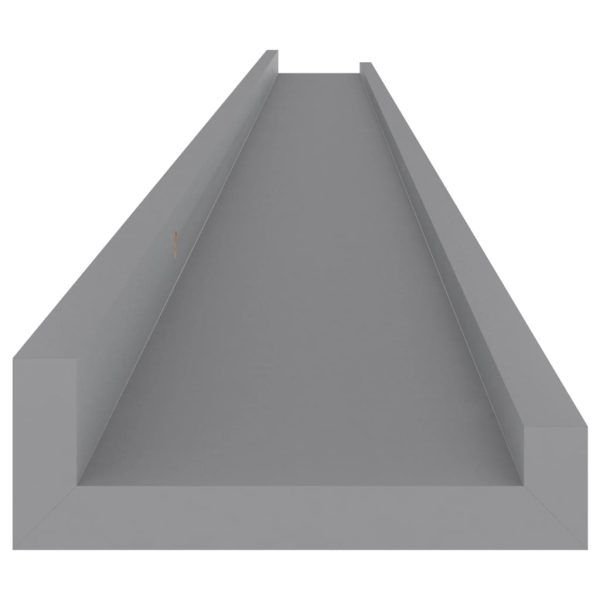 Prateleiras de parede 2 pcs 115x9x3 cm cinzento - Image 7