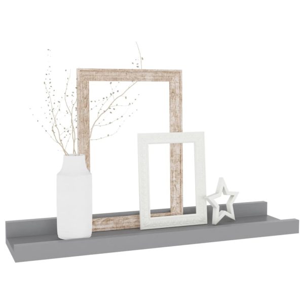 Prateleiras de parede 4 pcs 40x9x3 cm cinzento - Image 3