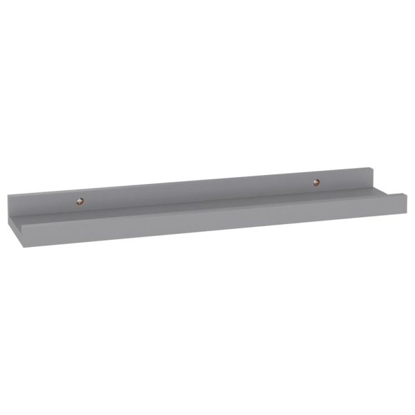 Prateleiras de parede 4 pcs 40x9x3 cm cinzento - Image 4
