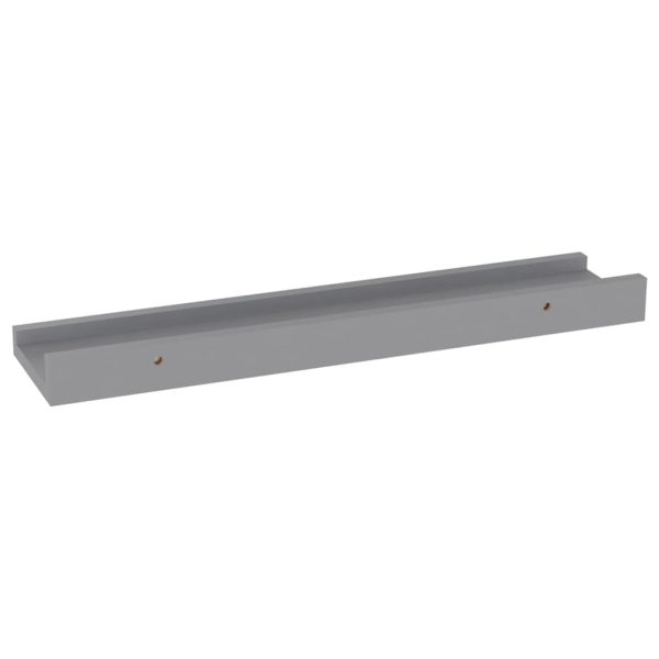Prateleiras de parede 4 pcs 40x9x3 cm cinzento - Image 6