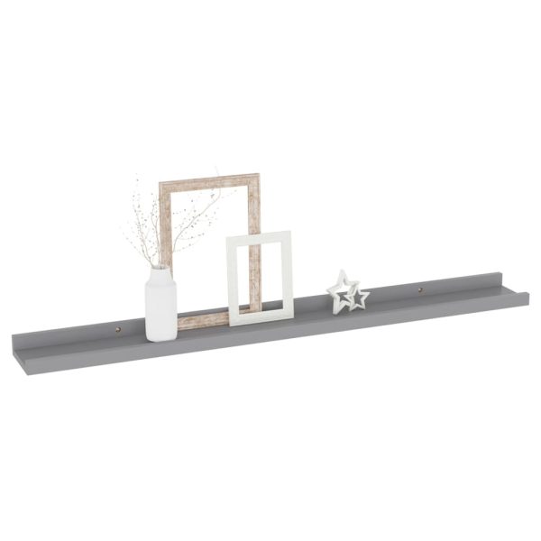 Prateleiras de parede 4 pcs 80x9x3 cm cinzento - Image 3