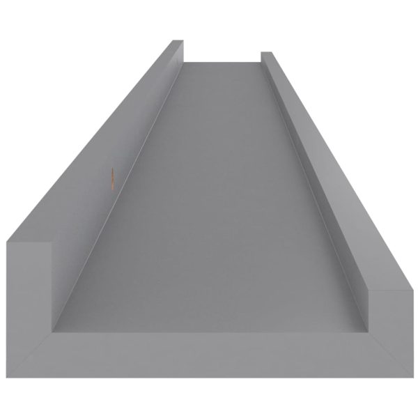 Prateleiras de parede 4 pcs 100x9x3 cm cinzento - Image 7