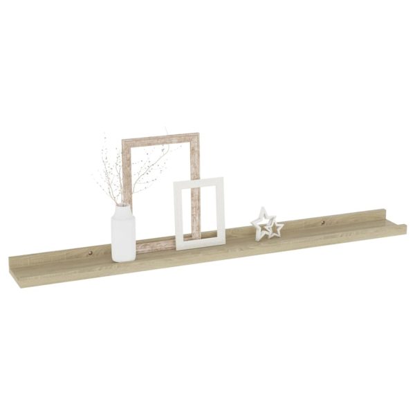 Prateleiras de parede 4 pcs 80x9x3 cm carvalho sonoma - Image 3