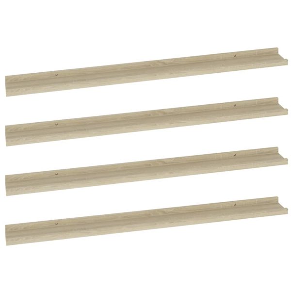 Prateleiras de parede 4 pcs 100x9x3 cm carvalho sonoma - Image 2