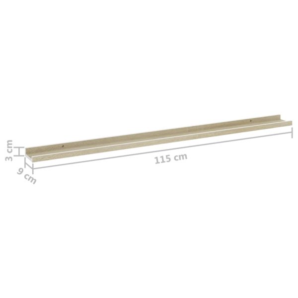 Prateleiras de parede 2 pcs 115x9x3 cm branco e carvalho sonoma - Image 9