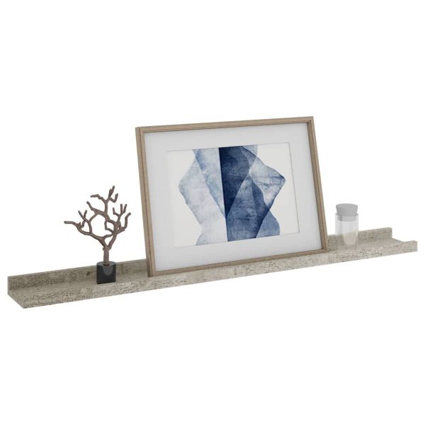 Prateleiras de parede 2 pcs 80x9x3 cm cinzento cimento - Image 3