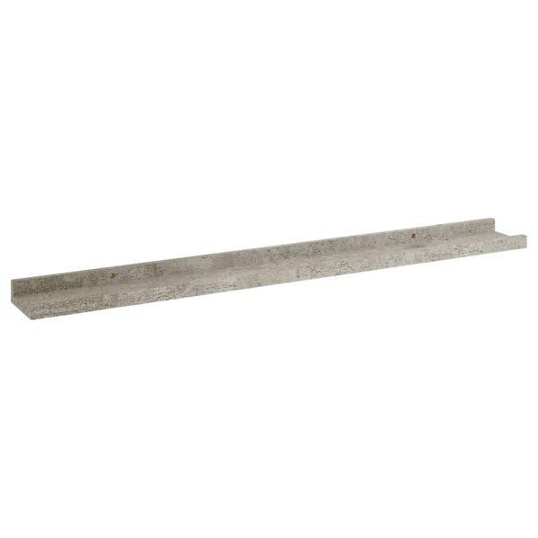 Prateleiras de parede 2 pcs 80x9x3 cm cinzento cimento - Image 4