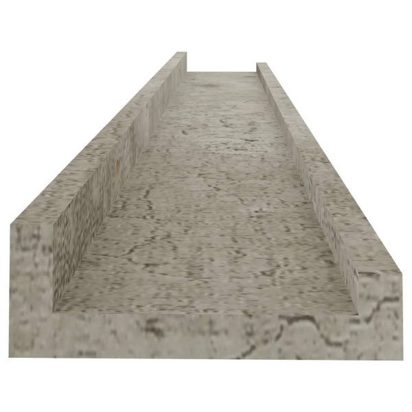 Prateleiras de parede 2 pcs 80x9x3 cm cinzento cimento - Image 6