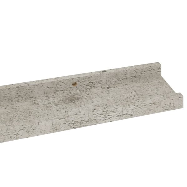 Prateleiras de parede 2 pcs 80x9x3 cm cinzento cimento - Image 7