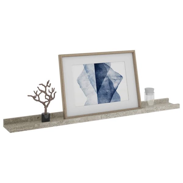 Prateleiras de parede 4 pcs 80x9x3 cm cinzento cimento - Image 3