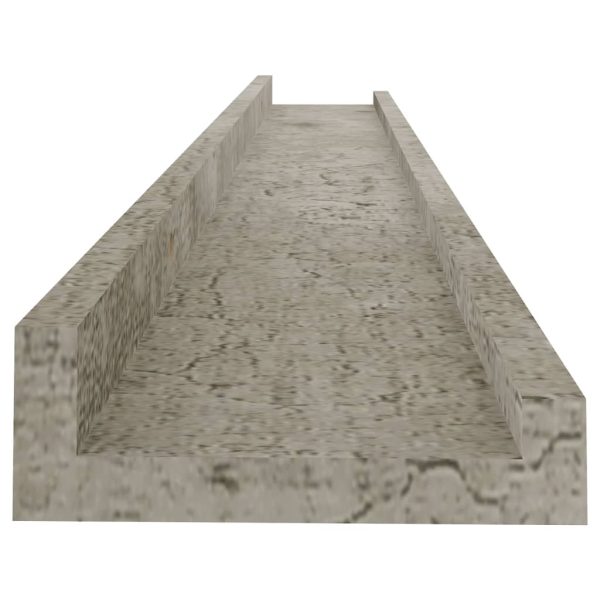 Prateleiras de parede 4 pcs 80x9x3 cm cinzento cimento - Image 6