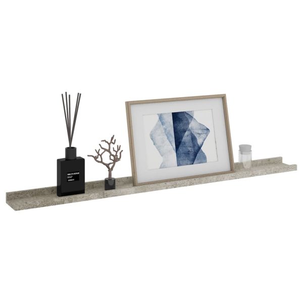Prateleiras de parede 4 pcs 100x9x3 cm cinzento cimento - Image 3