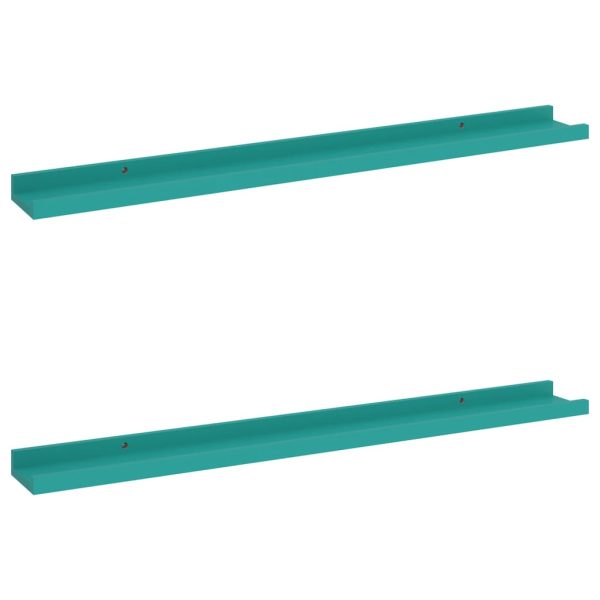 Prateleiras de parede 2 pcs 80x9x3 cm azul - Image 2