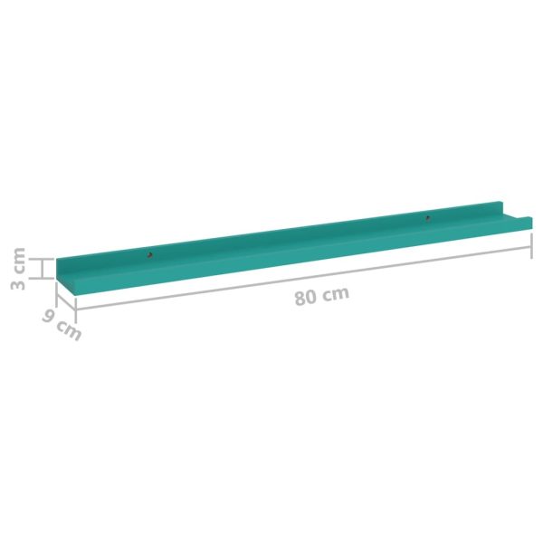 Prateleiras de parede 2 pcs 80x9x3 cm azul - Image 8