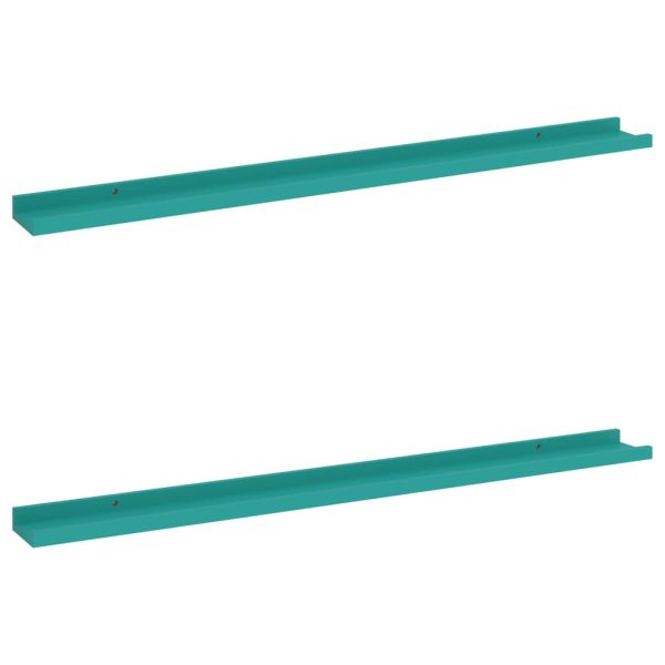 Prateleiras de parede 2 pcs 100x9x3 cm azul - Image 2