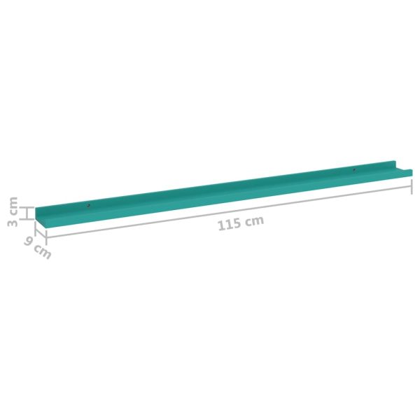 Prateleiras de parede 2 pcs 115x9x3 cm azul - Image 8
