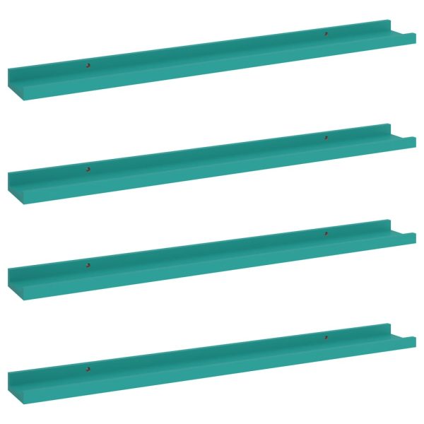 Prateleiras de parede 4 pcs 80x9x3 cm azul - Image 2
