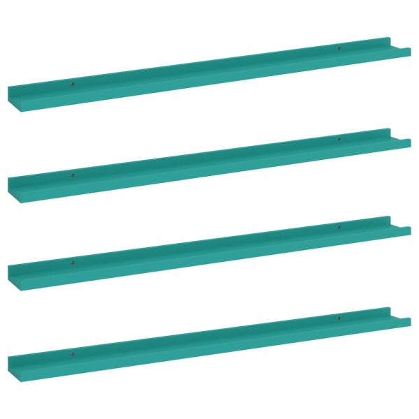 Prateleiras de parede 4 pcs 100x9x3 cm azul - Image 2