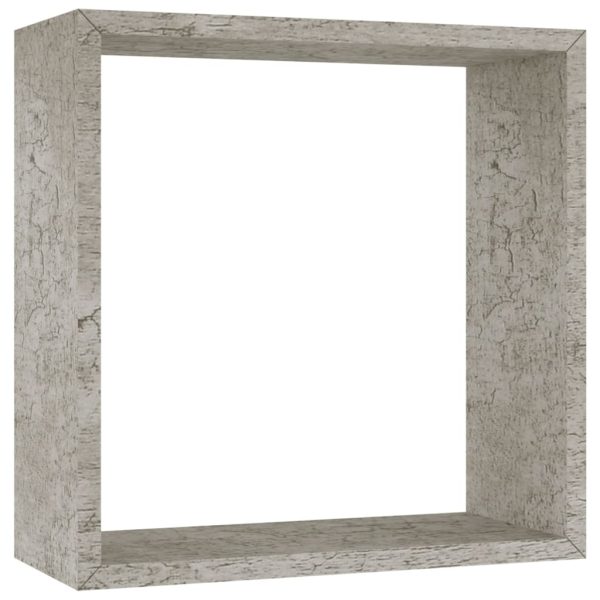 Prateleiras de parede em forma de cubo 3 pcs cinzento cimento - Image 6