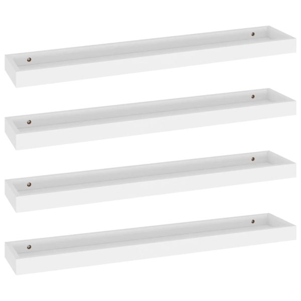 Prateleiras de parede Loggia 4 pcs 80x15x4 cm MDF branco - Image 2