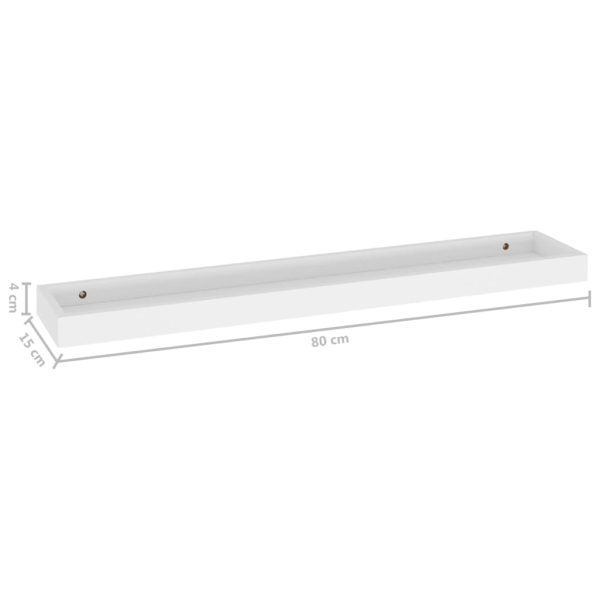 Prateleiras de parede Loggia 4 pcs 80x15x4 cm MDF branco - Image 7