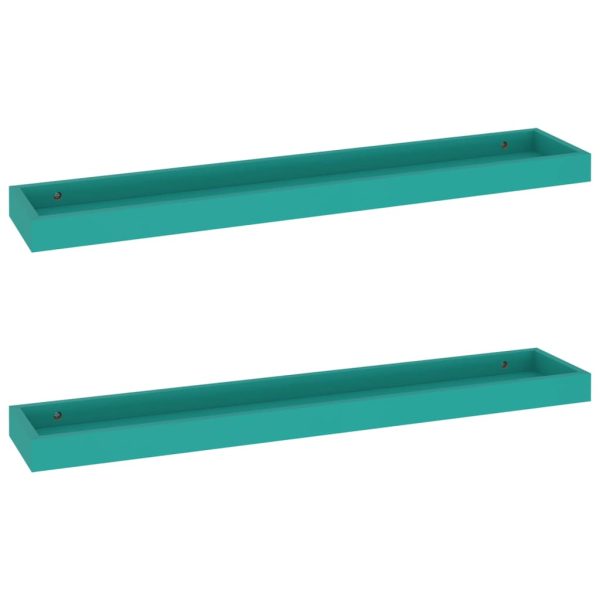 Prateleiras de parede Loggia 2 pcs 80x15x4 cm MDF azul - Image 2