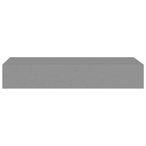 Prateleiras de parede c/ gavetas 2pcs MDF 60x23,5x10cm cinzento - Image 5