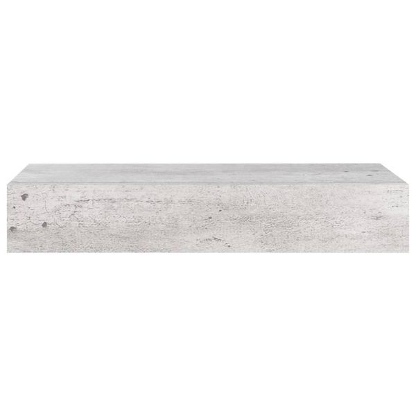 Prateleiras parede c/ gavetas 2pcs MDF 60x23,5x10 cm cinza cim. - Image 5