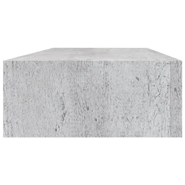 Prateleiras parede c/ gavetas 2pcs MDF 60x23,5x10 cm cinza cim. - Image 6