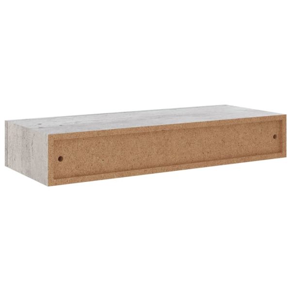 Prateleiras parede c/ gavetas 2pcs MDF 60x23,5x10 cm cinza cim. - Image 7