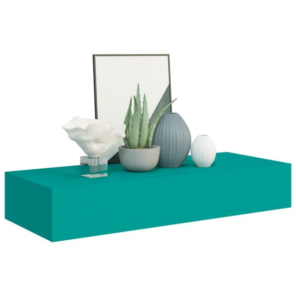 Prateleiras de parede c/ gavetas 2 pcs MDF 60x23,5x10 cm azul - Image 3