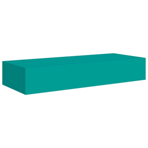 Prateleiras de parede c/ gavetas 2 pcs MDF 60x23,5x10 cm azul - Image 4