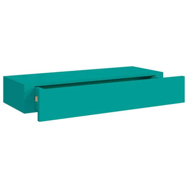 Prateleiras de parede c/ gavetas 2 pcs MDF 60x23,5x10 cm azul - Image 8