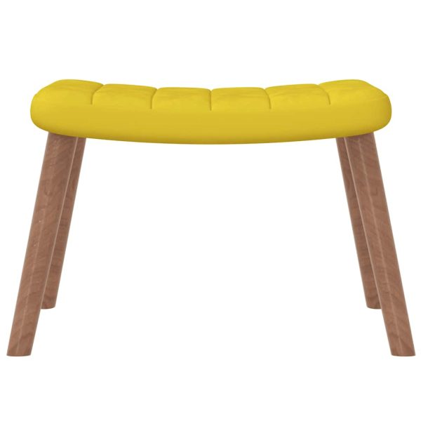 Cadeira de descanso com banco veludo amarelo mostarda - Image 7