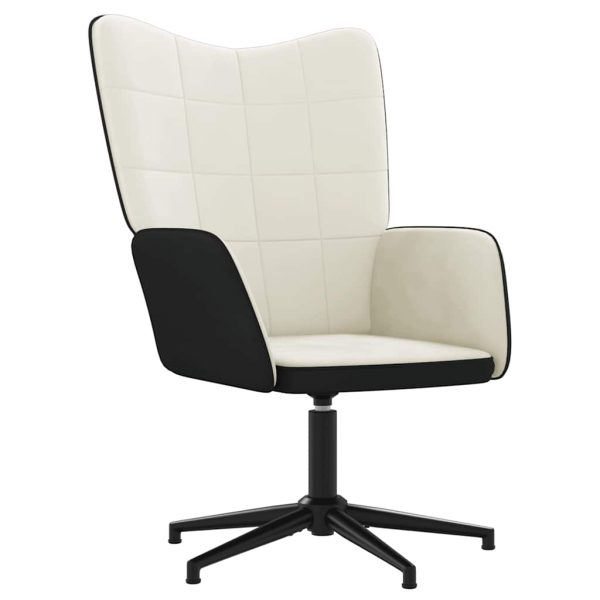 Cadeira de descanso PVC e veludo branco nata