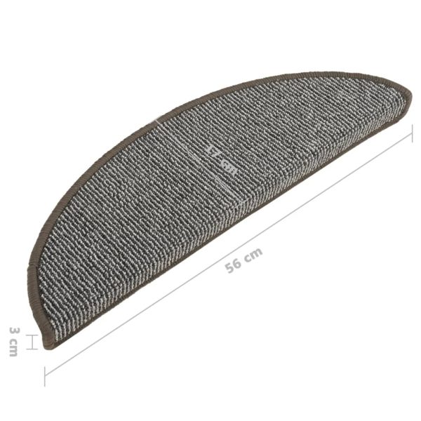 Tapete/carpete para degraus 15 pcs 56x17x3 cm cinzento - Image 8