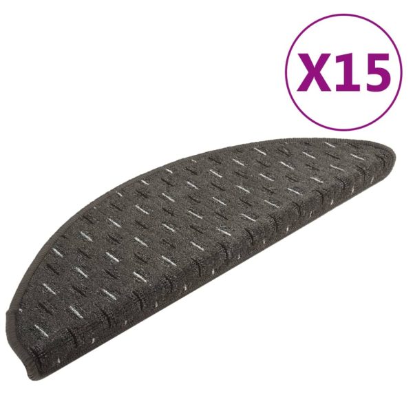 Tapete/carpete para degraus 15 pcs 65x21x4 cm antracite - Image 2