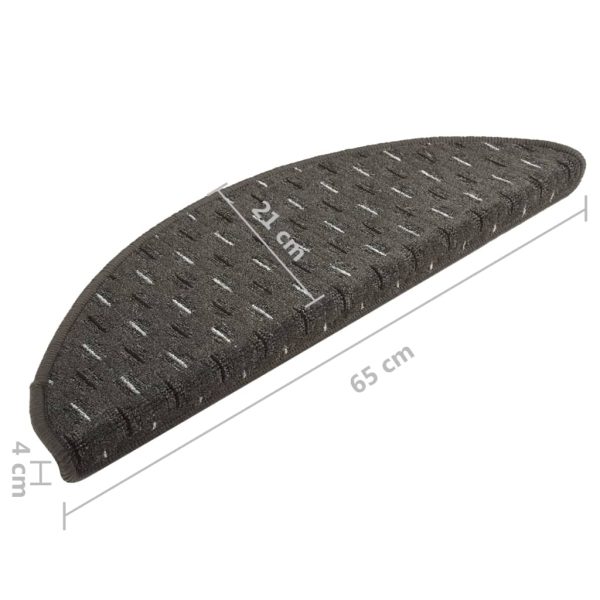 Tapete/carpete para degraus 15 pcs 65x21x4 cm antracite - Image 8