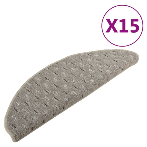 Tapete/carpete para degraus 15 pcs 65x21x4 cm cinzento - Image 2