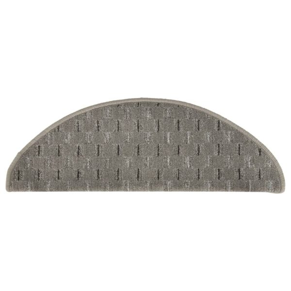 Tapete/carpete para degraus 15 pcs 65x21x4 cm cinzento - Image 4