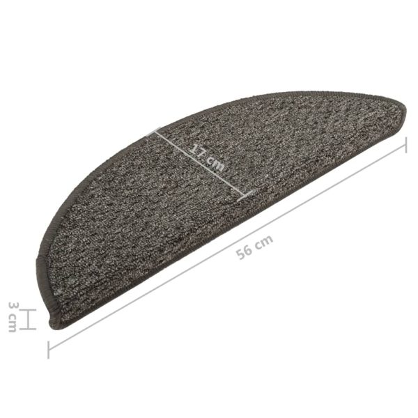 Tapete/carpete para degraus 15 pcs 56x17x3 cm antracite - Image 9