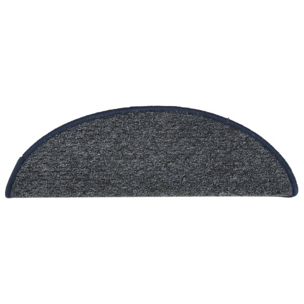 Tapete/carpete para degraus 15 pcs 56x17x3 cm azul-escuro - Image 5