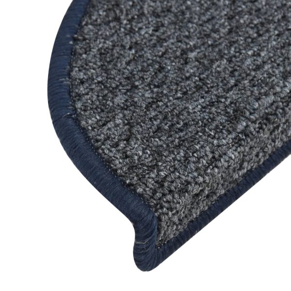 Tapete/carpete para degraus 15 pcs 56x17x3 cm azul-escuro - Image 7