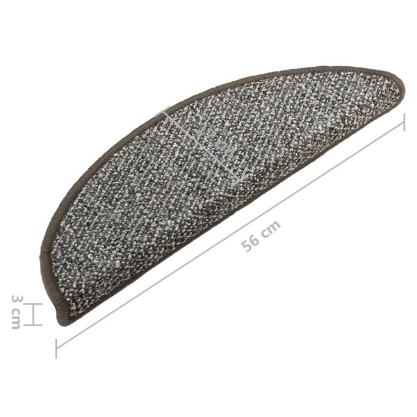 Tapete/carpete para degraus 15 pcs 56x17x3 cm antracite - Image 8