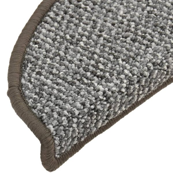 Tapete/carpete para degraus 15 pcs 56x17x3 cm cinzento - Image 7